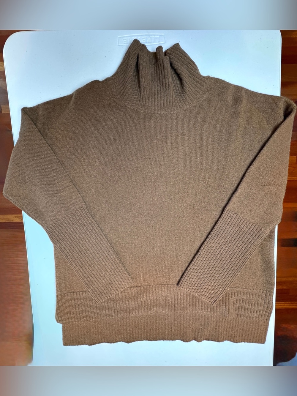NAADAM 100% Cashmere Chocolate Brown Dolman Turtleneck Poncho Sweater Size M